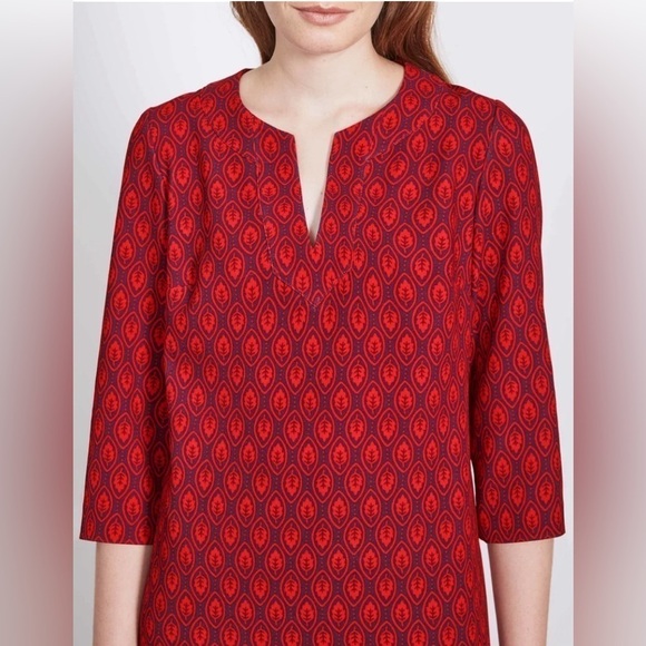 Boden Easy Notch Neck Mini Shift Dress in Red size 8 - Picture 5 of 14